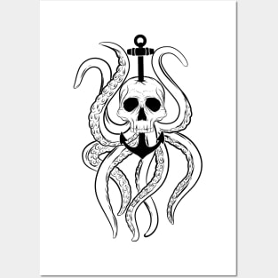 Skull Octopus Posters and Art